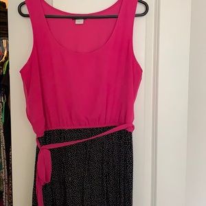 Pink and black sheer dress